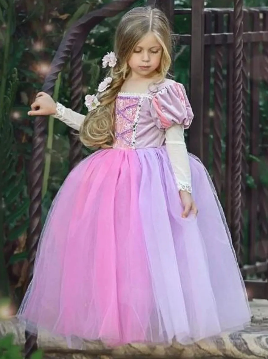 Girls Enchanted Hair Princess Costume Gown