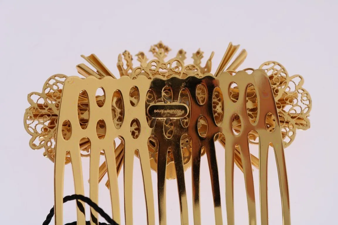 Gold Crystal Heart Sicily Hair Comb