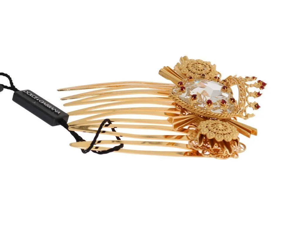 Gold Crystal Heart Sicily Hair Comb