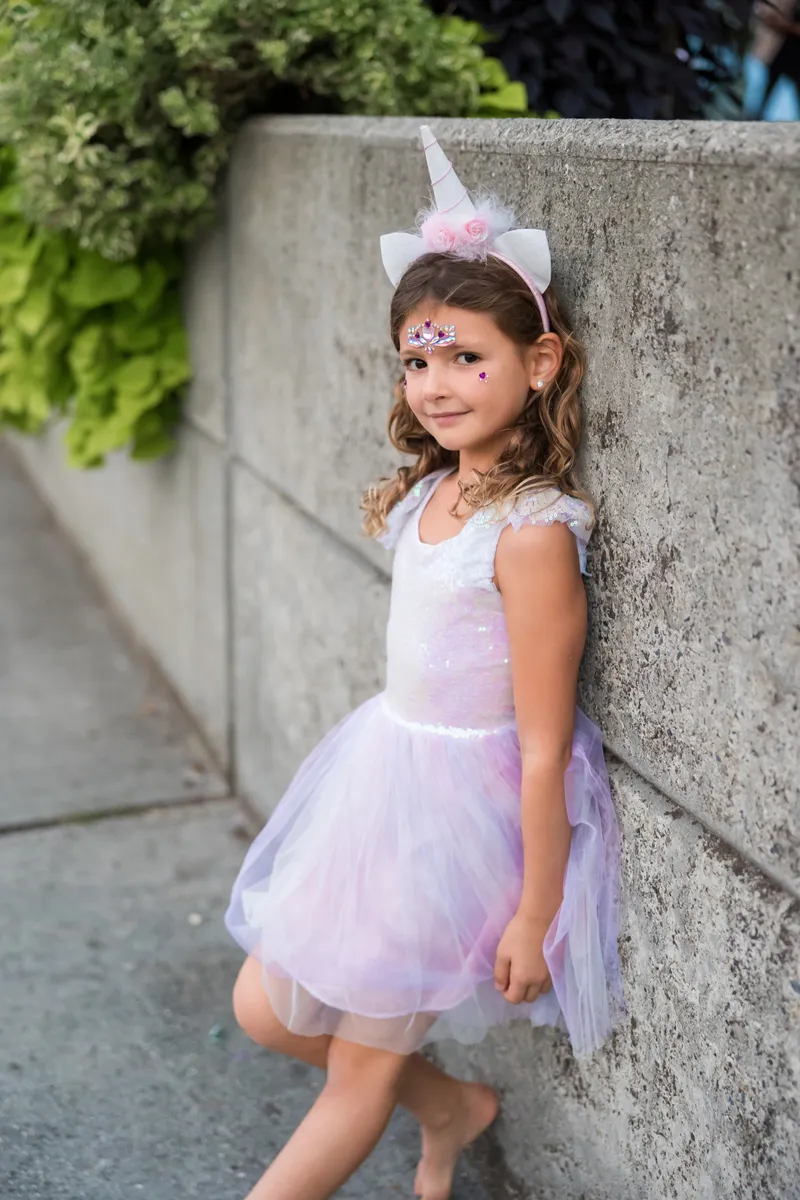Great Pretenders Dreamy Unicorn Dress & Headband, Iridescent/Pink, Size 5-6