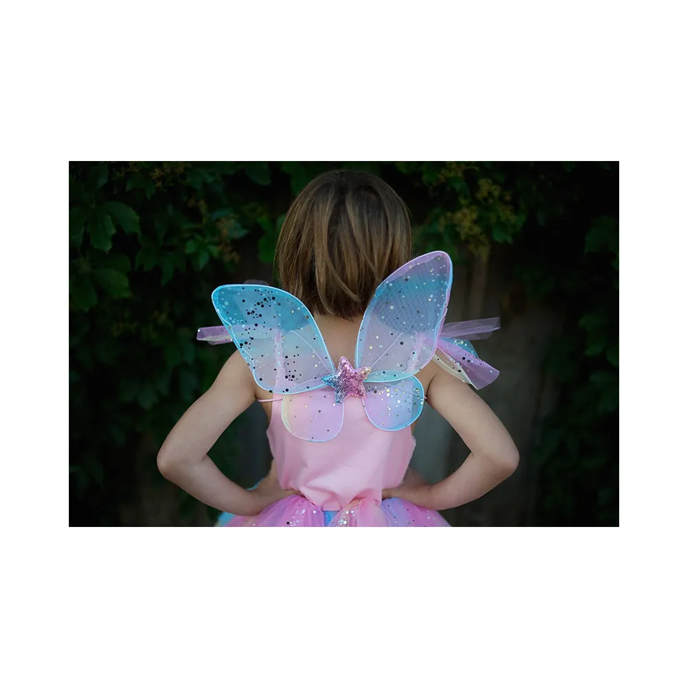 Great Pretenders Rainbow Fairy Dress & Wings, Multi, Size 5-6