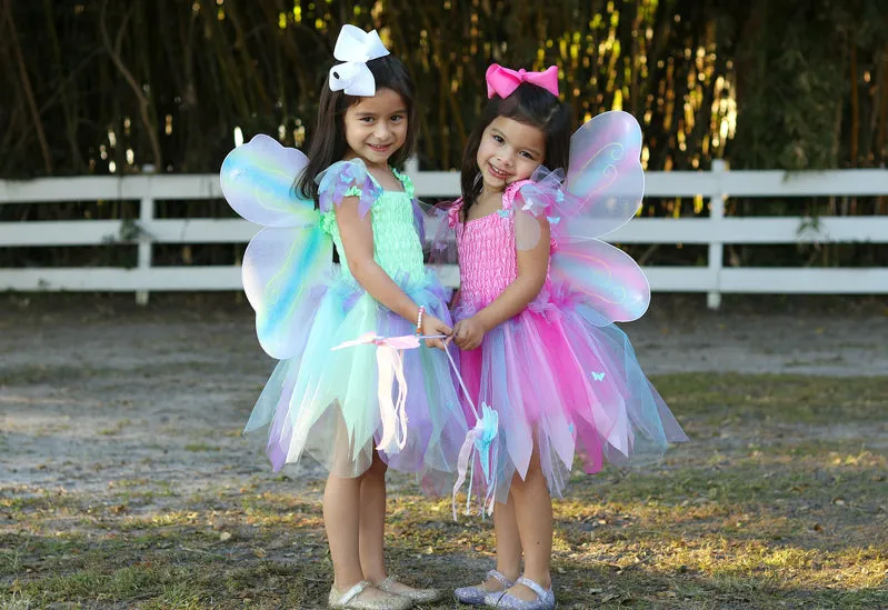 Green Butterfly Dress & Wings with Wand