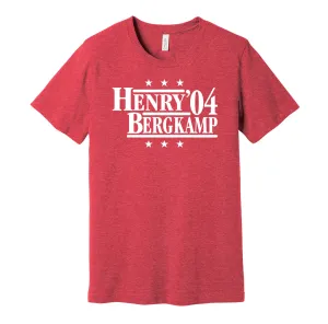 Henry & Bergkamp '04 - London Football Legends Political Campaign Parody T-Shirt - Hyper Than Hype Shirts