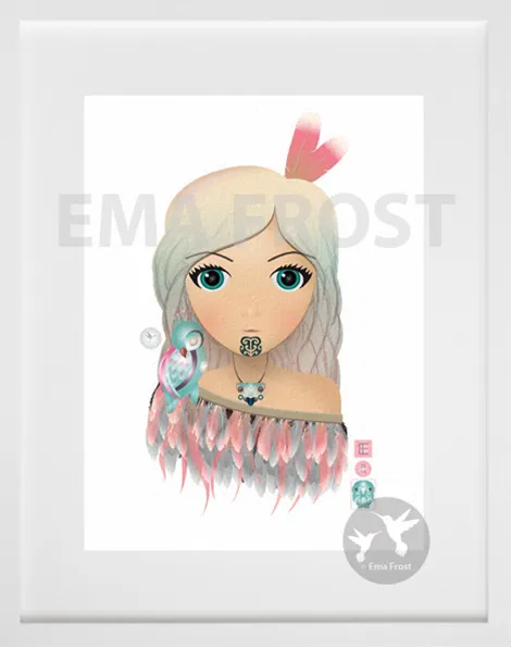 Hine - Pink Cloak - Framed