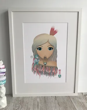 Hine - Pink Cloak - Framed