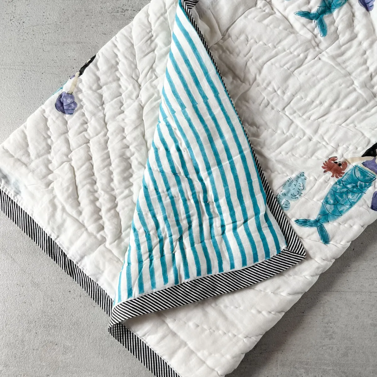 Home Artisan Nerissa Hand Block Print Cotton Quilt Set