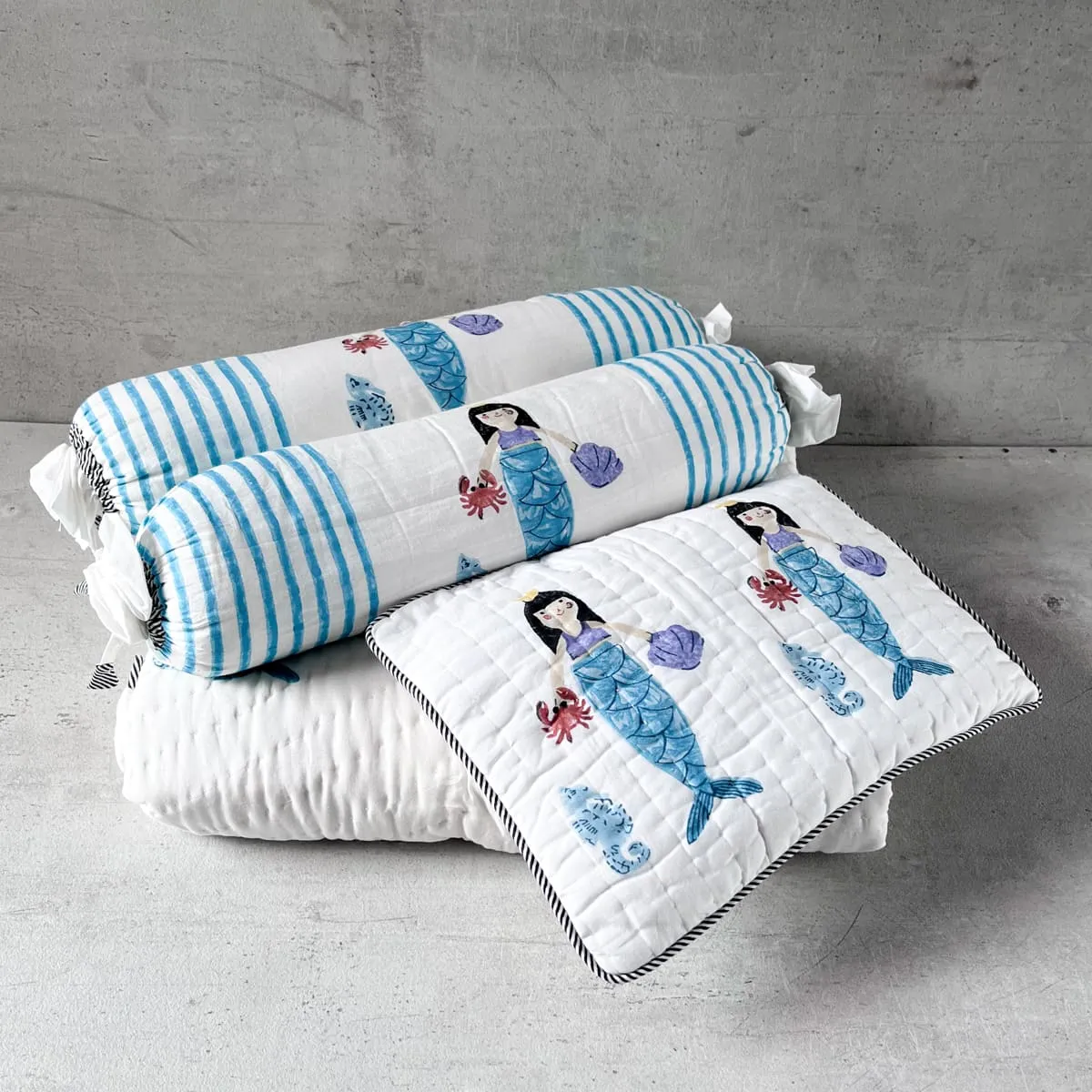 Home Artisan Nerissa Hand Block Print Cotton Quilt Set
