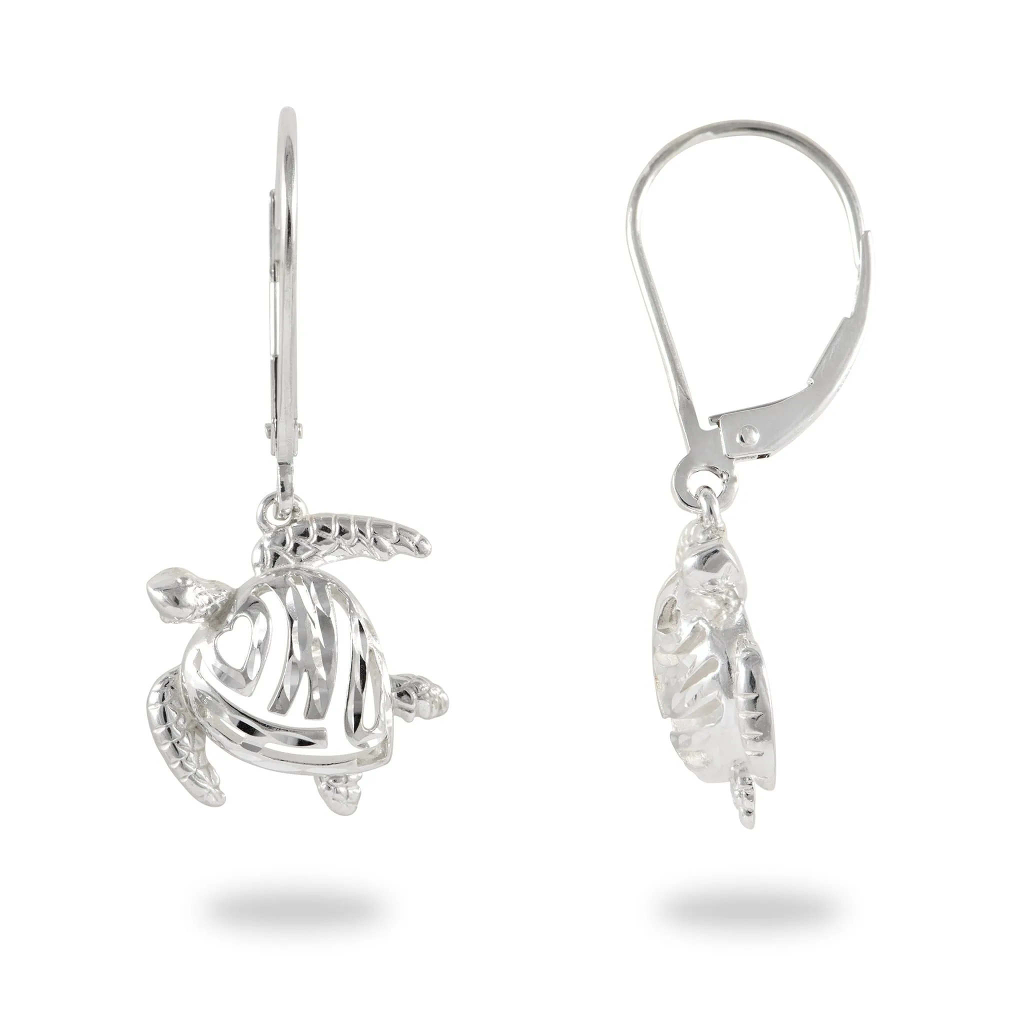 Honu Earrings in Sterling Silver - 14mm