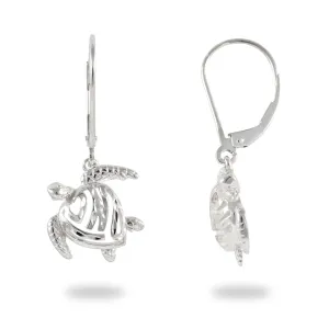 Honu Earrings in Sterling Silver - 14mm