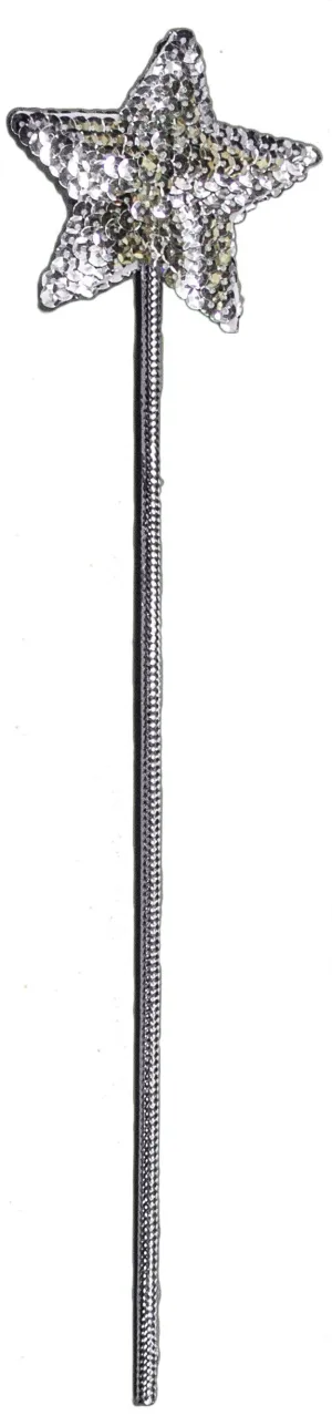Jacobson Hat Company Ladies Sparkly Star Wand (Silver)