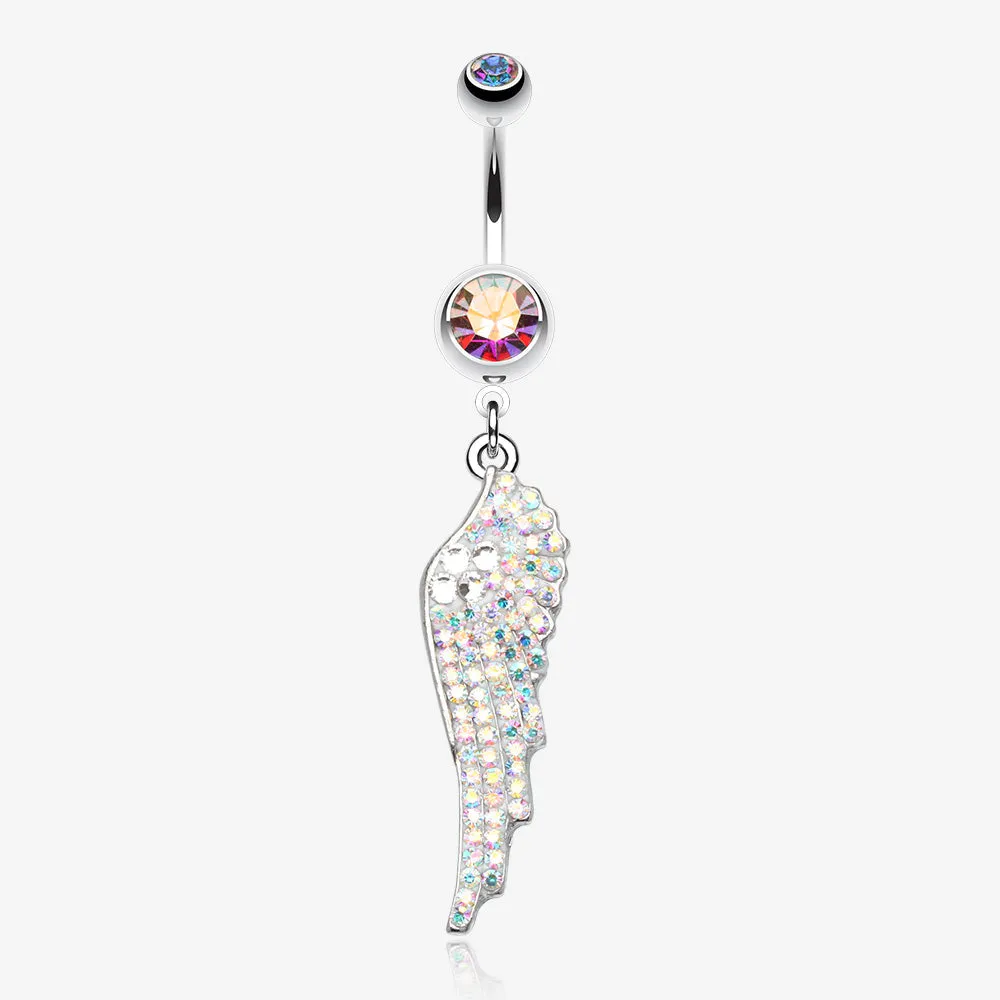 Jeweled Angel Wing Sparkle Belly Ring
