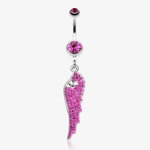 Jeweled Angel Wing Sparkle Belly Ring