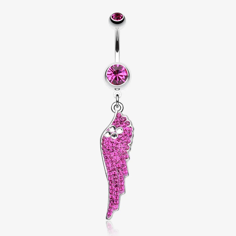 Jeweled Angel Wing Sparkle Belly Ring