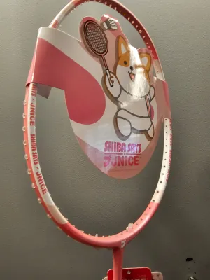 JNICE Shiba Says Kawai Pink Badminton Racket