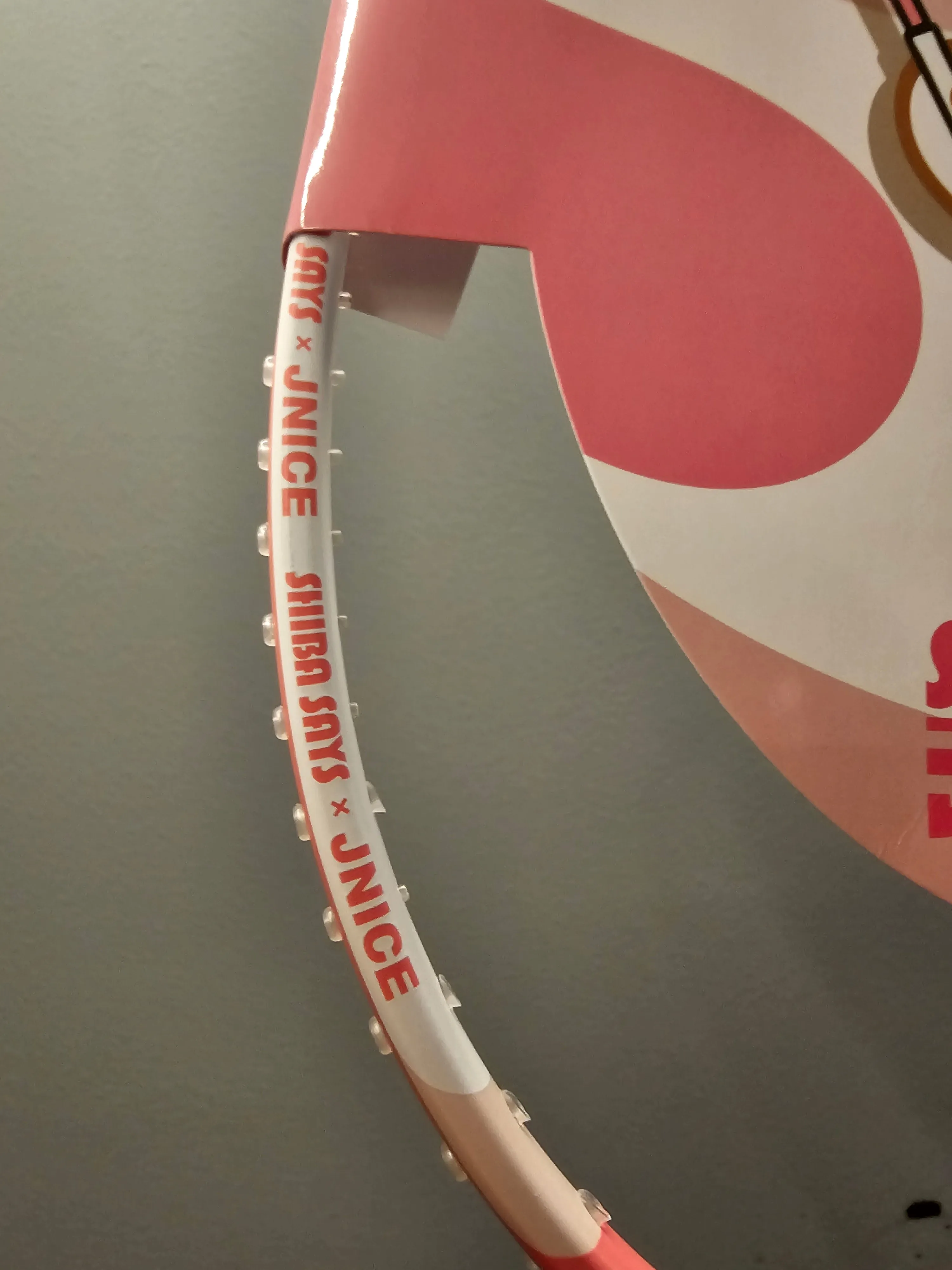 JNICE Shiba Says Kawai Pink Badminton Racket
