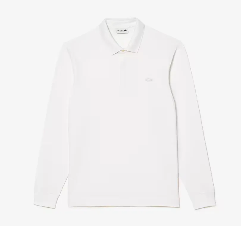 Lacoste Smart Paris Long Sleeve Stretch Cotton Polo White PH2481-51-001