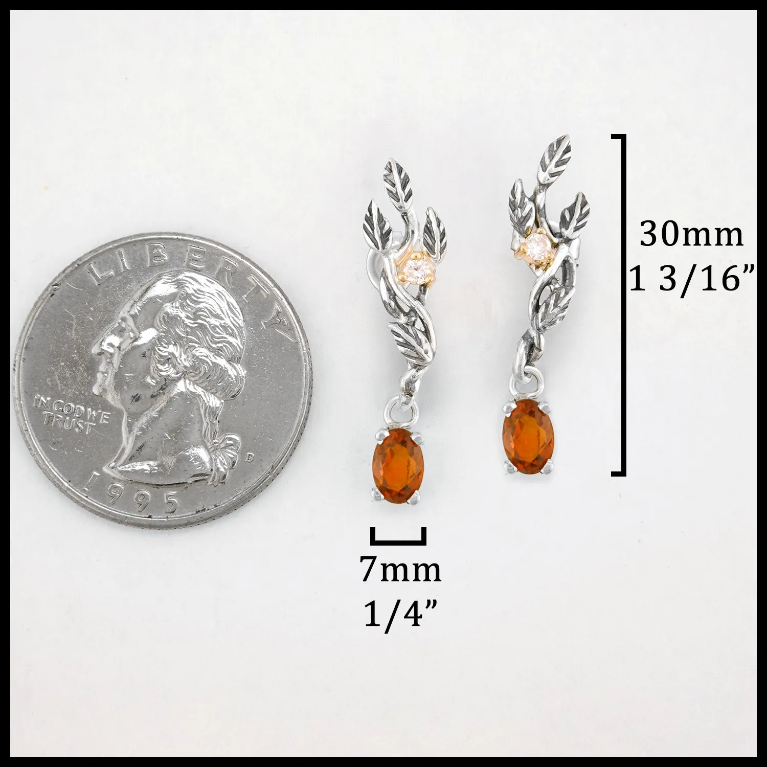 Leaf and Vine Citrine and Diamond Jewelry Set