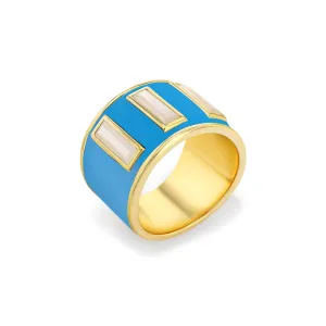 Limited Edition Gigi Enamel Ring / Blue Aoli
