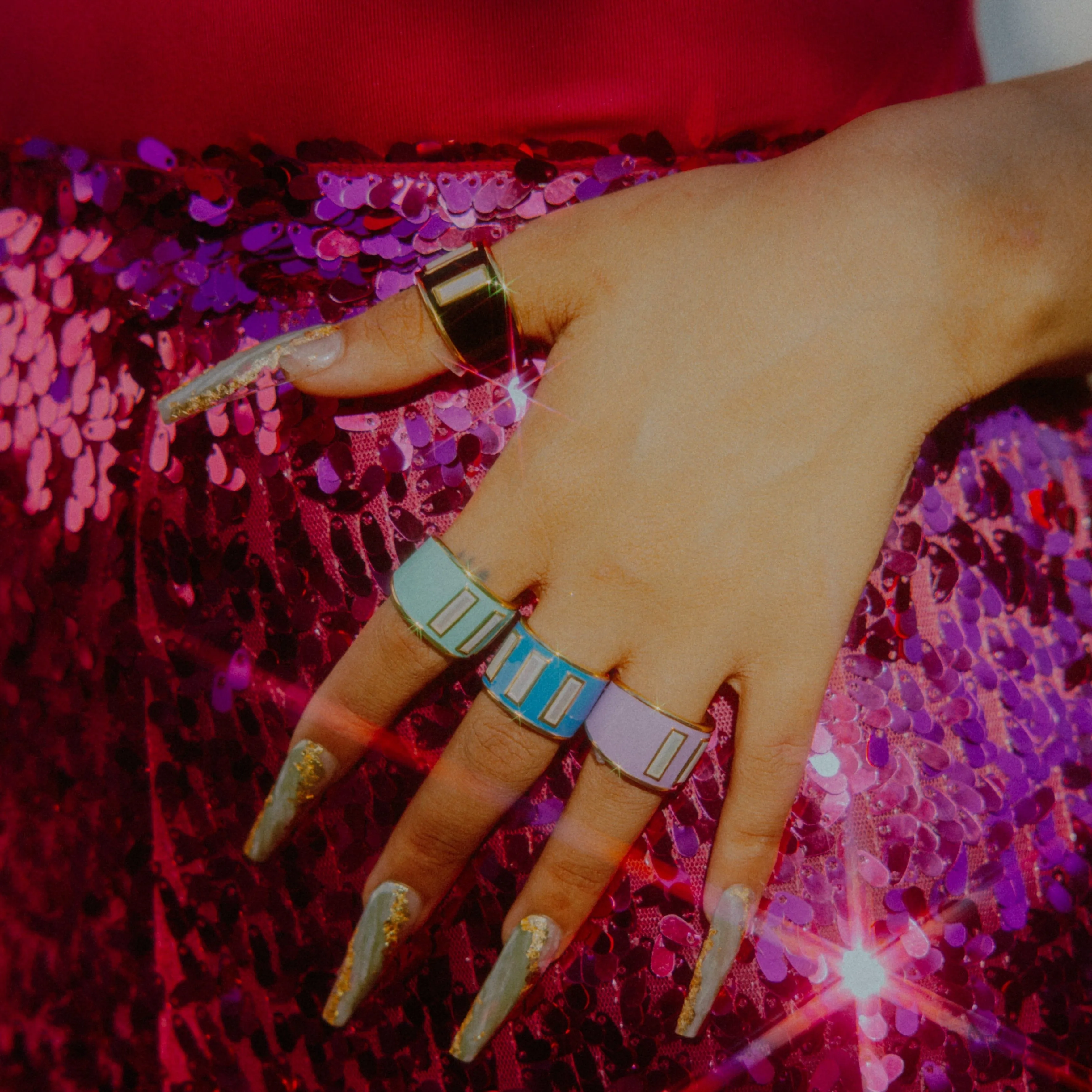 Limited Edition Gigi Enamel Ring / Blue Aoli