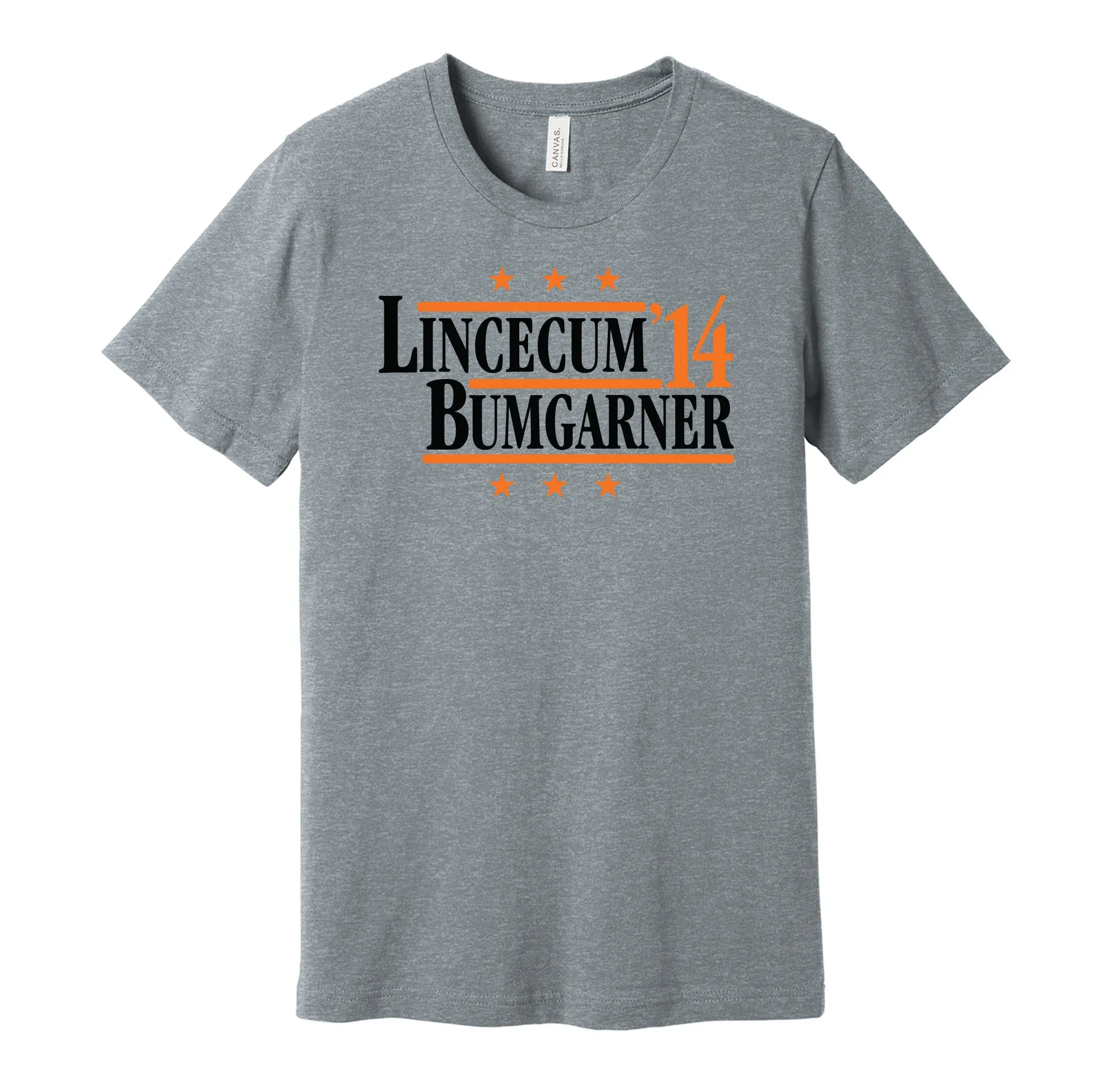 Lincecum & Bumgarner '14 - San Francisco Baseball Legends Political Campaign Parody T-Shirt - Hyper Than Hype Shirts