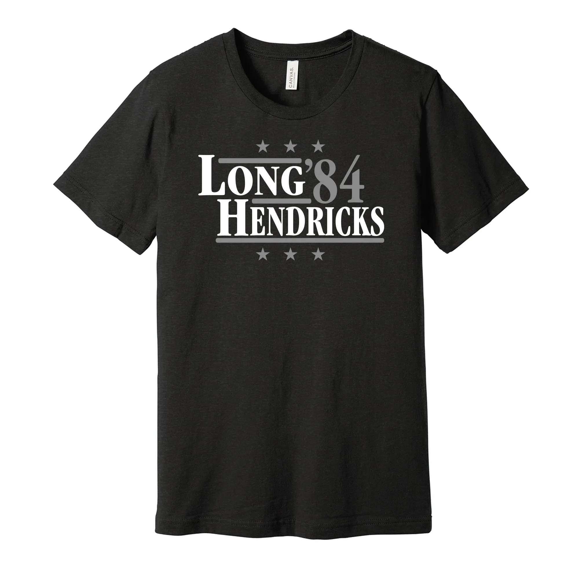 Long & Hendricks '84 - Oakland Football Legends Political Campaign Parody T-Shirt - Hyper Than Hype Shirts