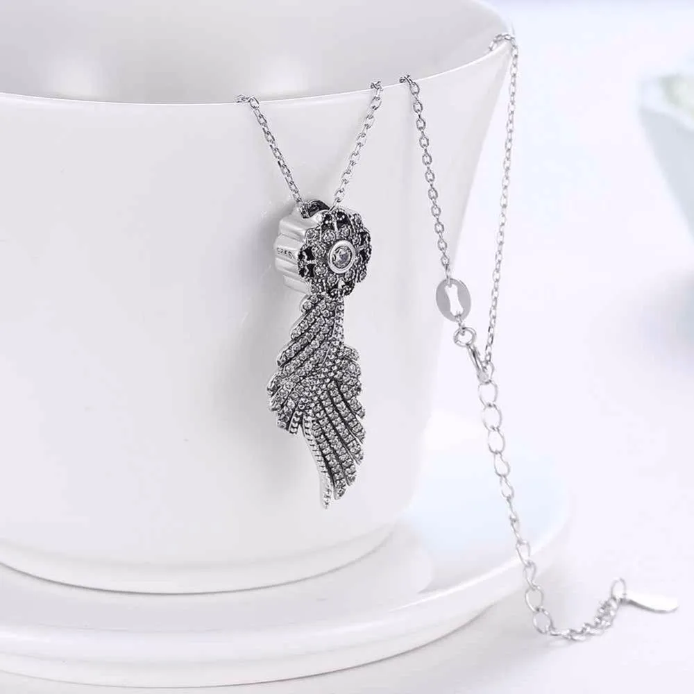 Luxurious 925 Sterling Silver Necklace with CZ Stones, Ethnic Women’s Jewelry for Wedding, Fashion Pendant for Ladies
