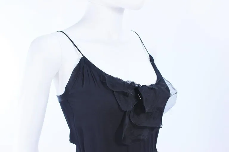 MAGGY REEVES Black Silk Chiffon Lace Cocktail Dress Size 2