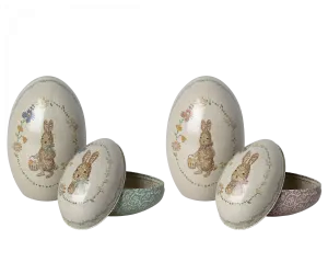 Maileg Easter Egg Set, Metal 2 Pieces