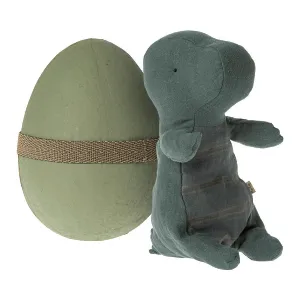 maileg gantosaurus in egg, small, petrol