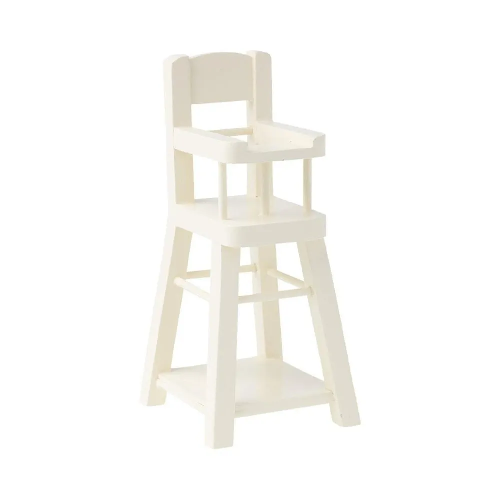 maileg high chair for micro babies, off-white