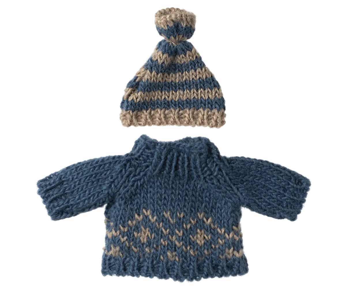 Maileg knitted sweater and hat for dad mouse - 2024