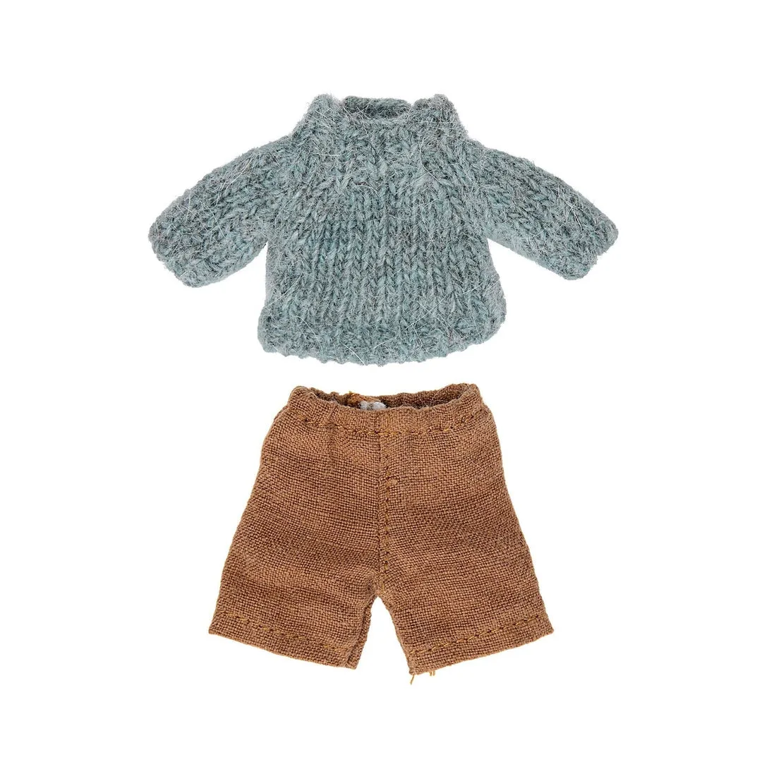 maileg knitted sweater and pants for big brother mouse