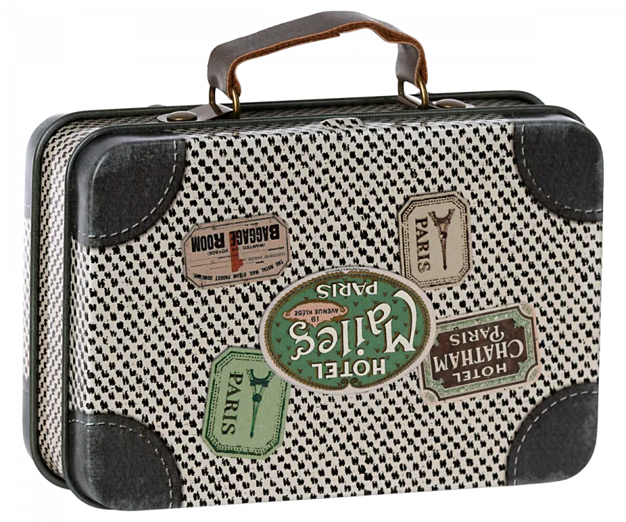 maileg metal suitcase, small travel off-white