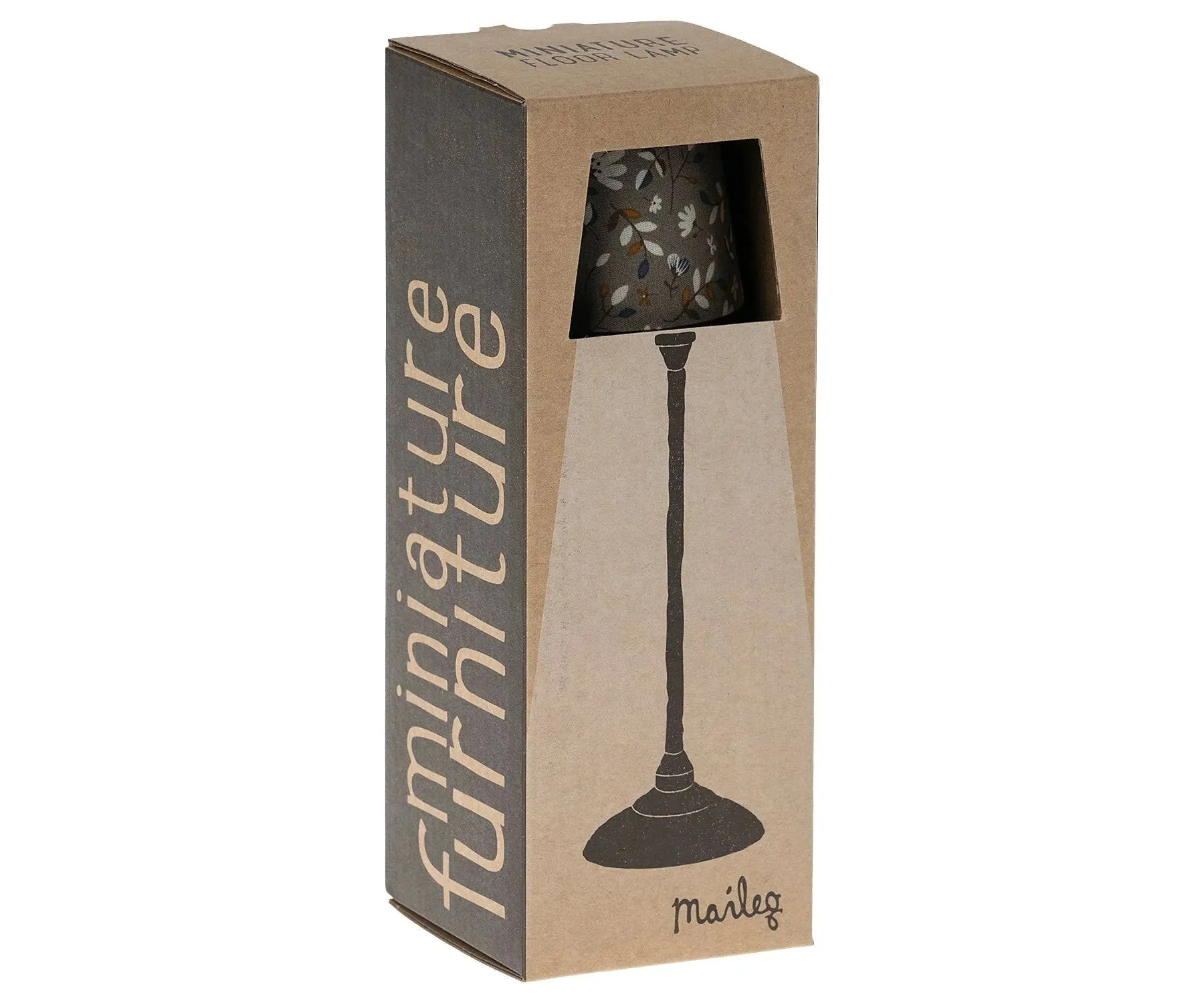 maileg miniature floor lamp, anthracite