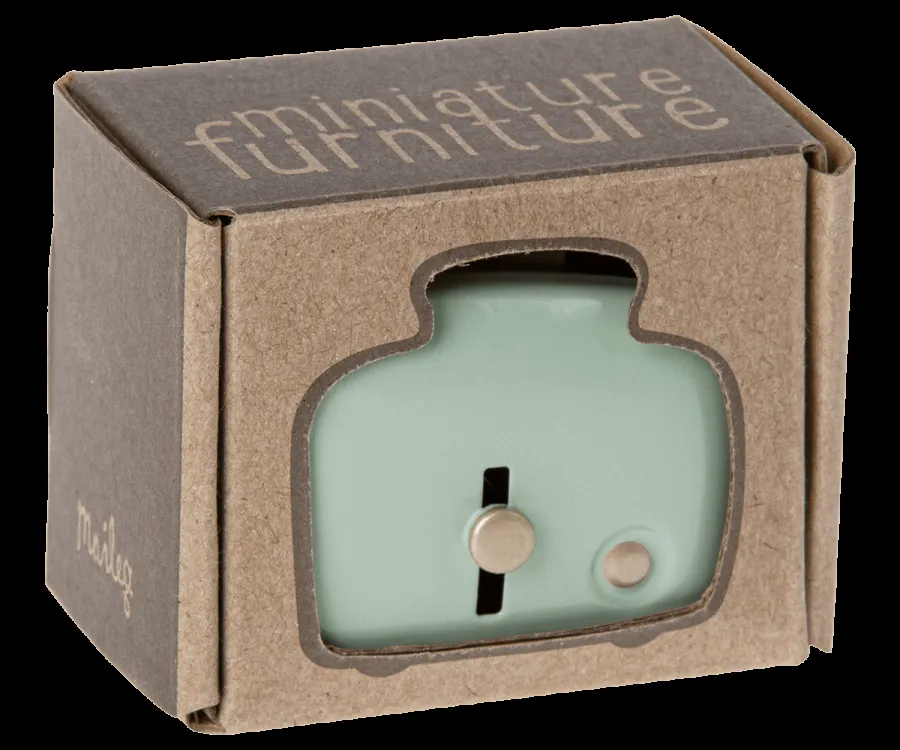 maileg miniature toaster and bread, mint
