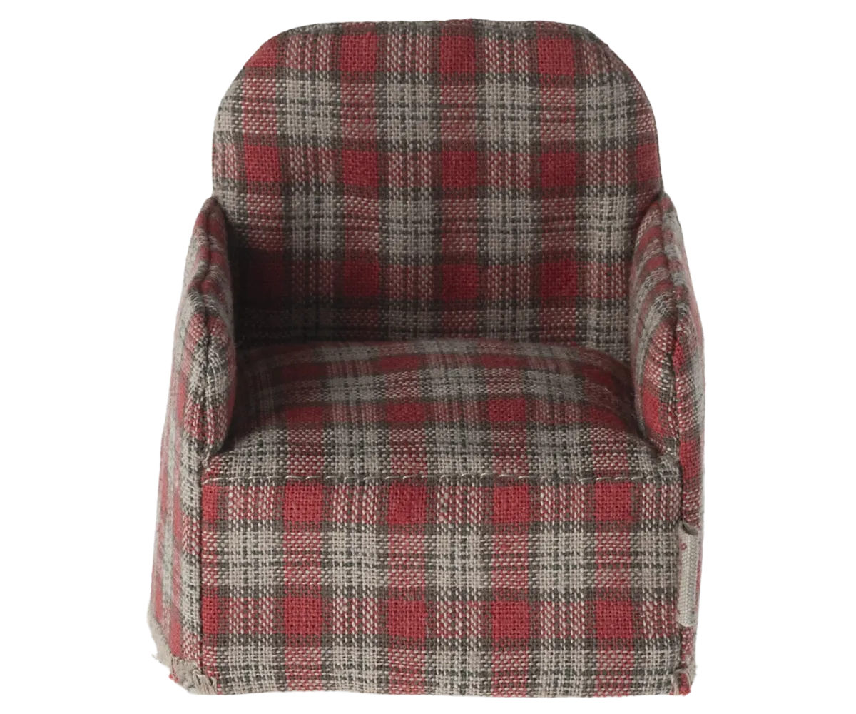 Maileg red checker chair for mice