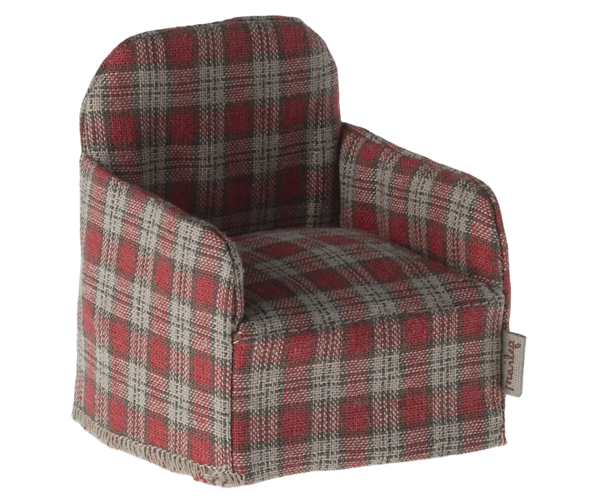 Maileg red checker chair for mice
