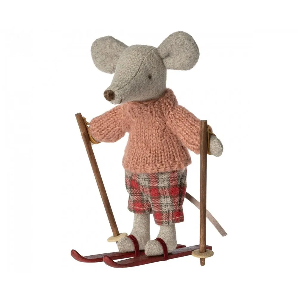 Maileg winter mouse big sister with ski set