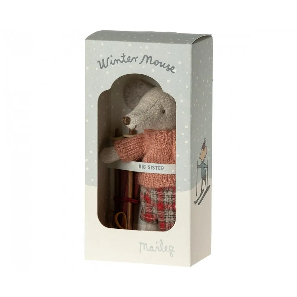 Maileg winter mouse big sister with ski set