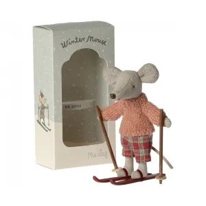 Maileg winter mouse big sister with ski set