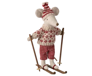 Maileg winter mouse mom with ski set 2024