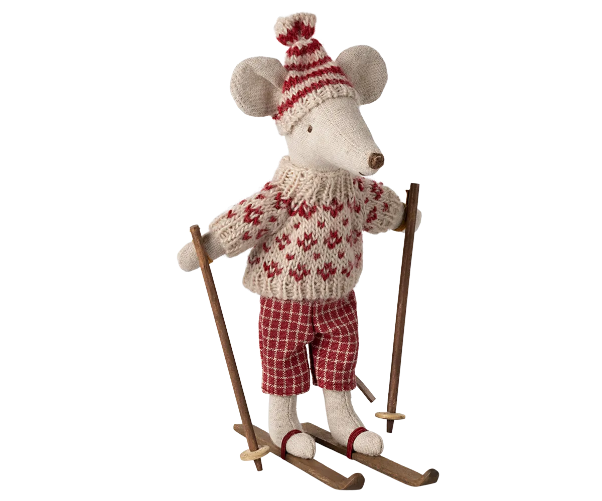 Maileg winter mouse mom with ski set 2024