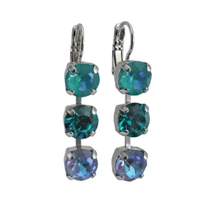 Mariana "Fairy Tale" Rhodium Plated Sun-Kissed Three Stone Crystal Earrings, 1440/1 1128ro
