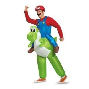 Mario Riding Yoshi Inflatable Adult Costume