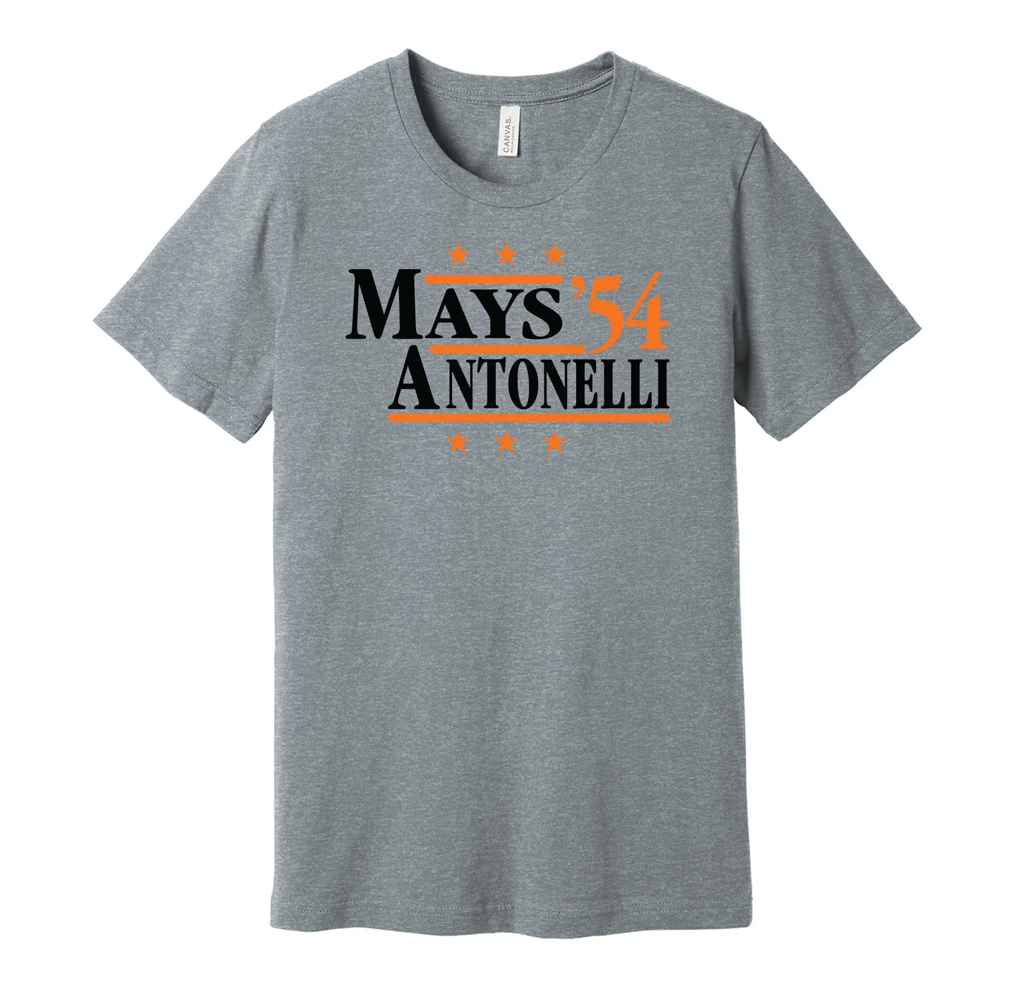 Mays & Antonelli '54 - San Francisco Baseball Legends Political Campaign Parody T-Shirt - Hyper Than Hype Shirts