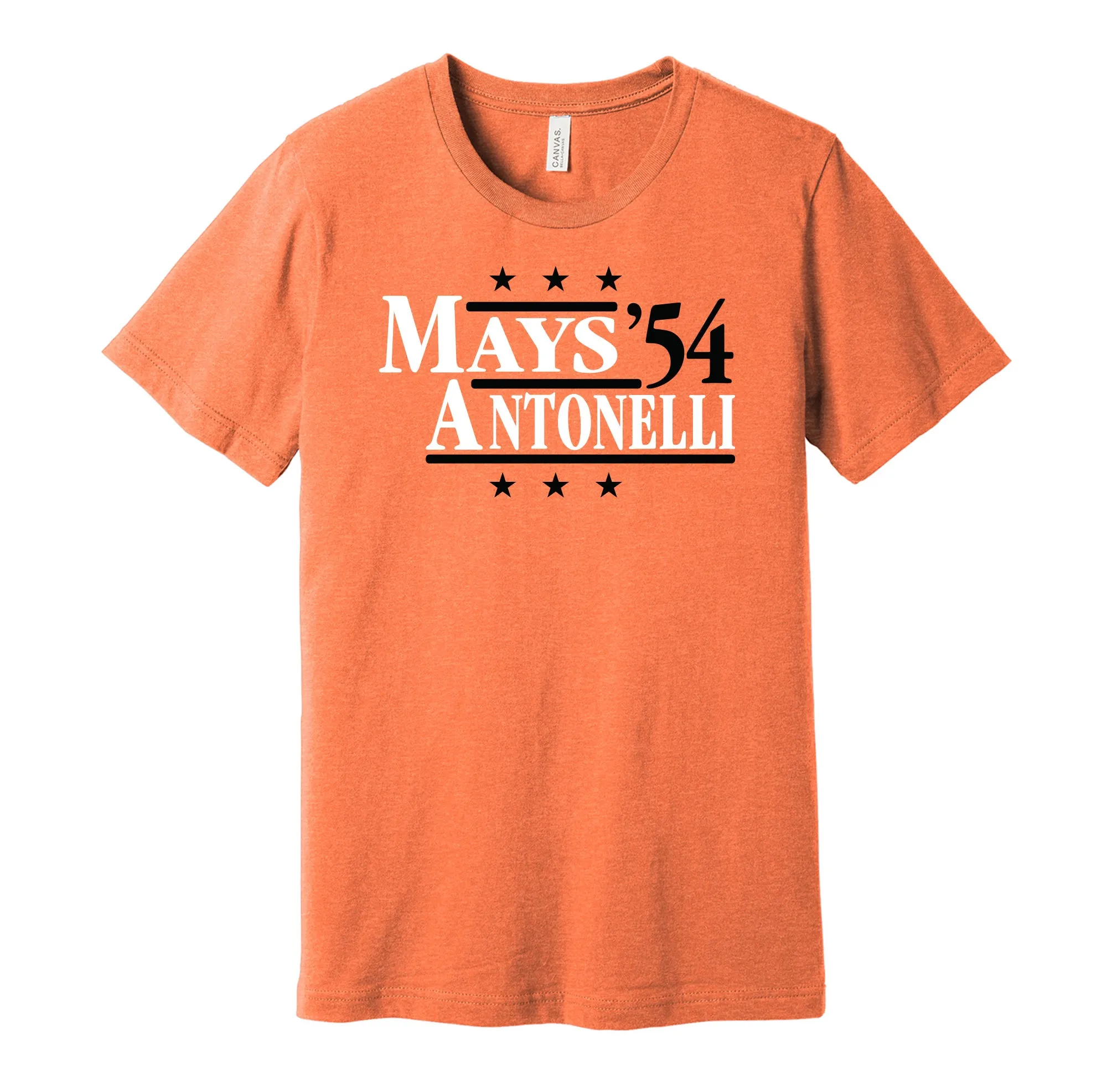 Mays & Antonelli '54 - San Francisco Baseball Legends Political Campaign Parody T-Shirt - Hyper Than Hype Shirts