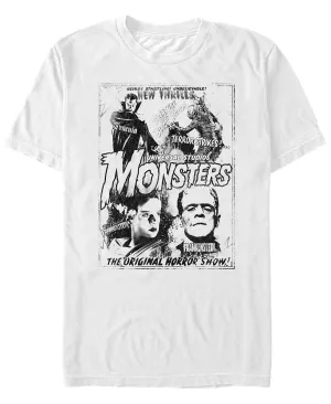 Men's short-sleeve universal monsters vintage-like horror Fifth Sun T-shirt, white