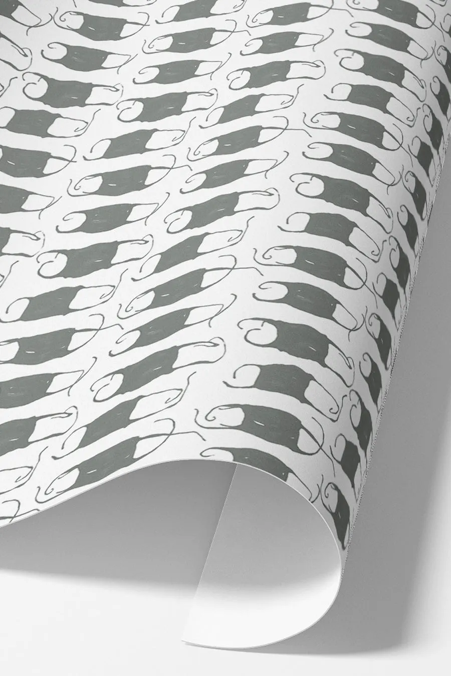 Mermaid's Purse Coastal Wallpaper Sample - Grey and White, 12"x12"