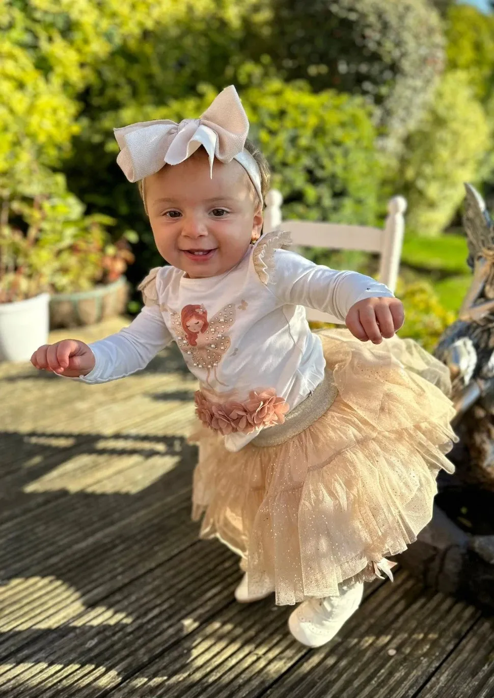 Mink Tulle Fairy Sparkle Skirt Set