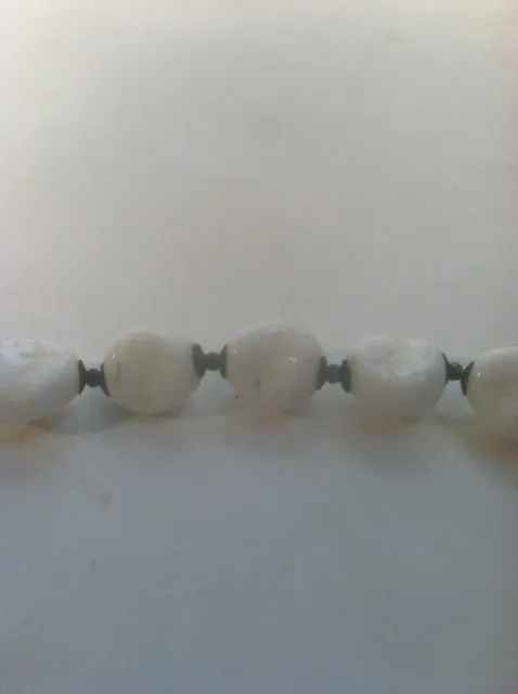 MIRIAM HASKELL White Stone Bead Necklace